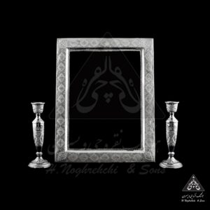آینه و شمعدان نقره اسلیمی