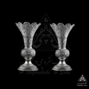 گلدان نقره قلم صورت