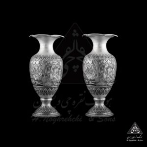 گلدان نقره قلم صورت
