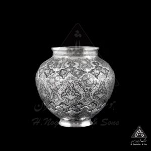 گلدان نقره گل و مرغ اعلا