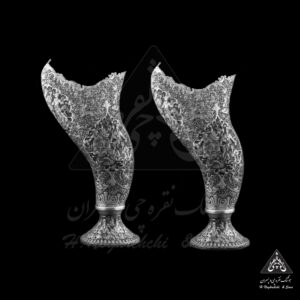 گلدان نقره قلم صورت