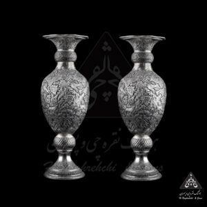 گلدان نقره شکارگاه
