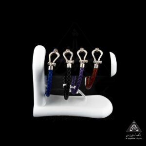 دستبند چرم و نقره