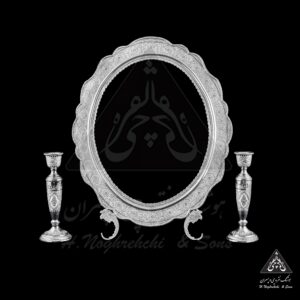 آینه و شمعدان نقره اسلیمی 002