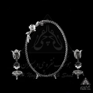آینه و شمعدان نقره گل